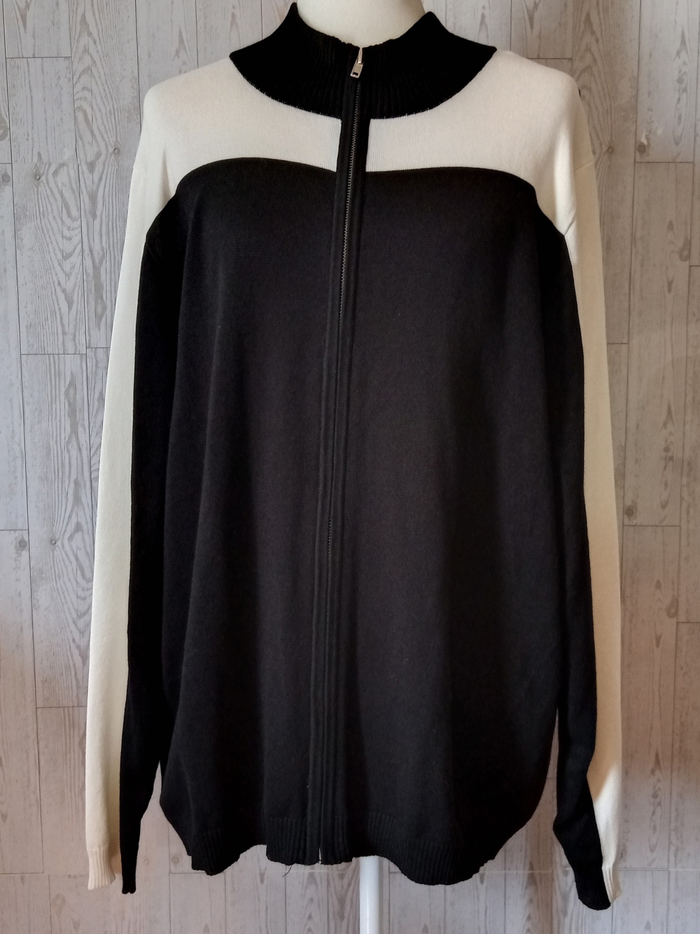Dress Barn Full Zip Up Sweater Color Block Women's Size 3X